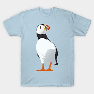 Curious Puffin - on aqua T-Shirt